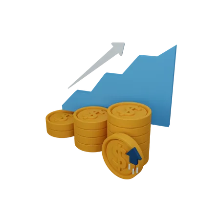 Lucro financeiro  3D Icon