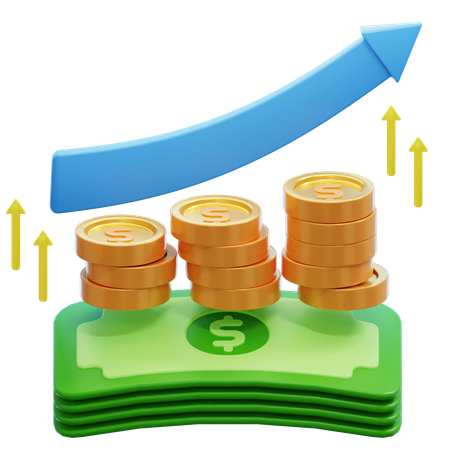 Ilustração 3D de lucro financeiro  3D Icon