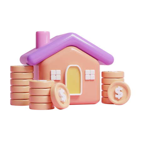 Lucro imobiliário  3D Icon