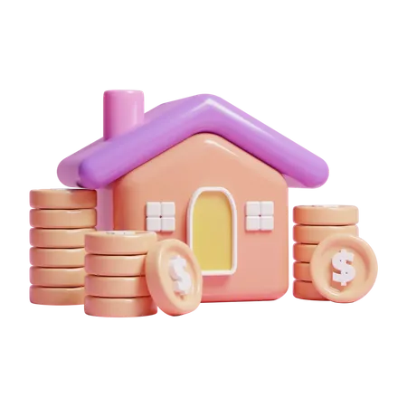 Lucro imobiliário  3D Icon