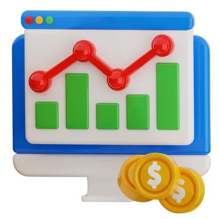 Lucro on-line  3D Icon