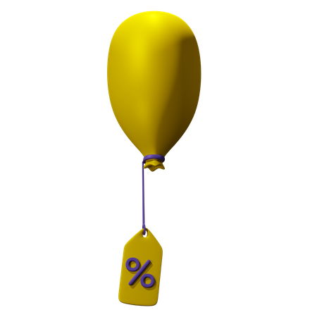 Ballon mit Rabatt-Etikett  3D Icon