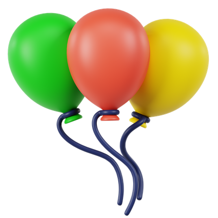 Luftballons Dekoration  3D Icon