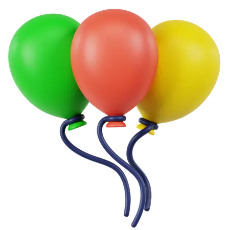 Luftballons Dekoration  3D Icon