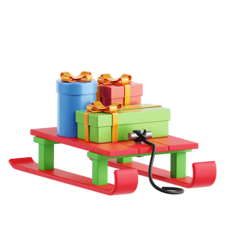 Luge avec cadeau  3D Icon