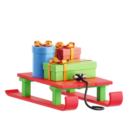 Luge avec cadeau  3D Icon