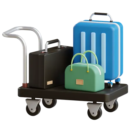 3 D Luggage Illustration With Transparent Background 3D Icon