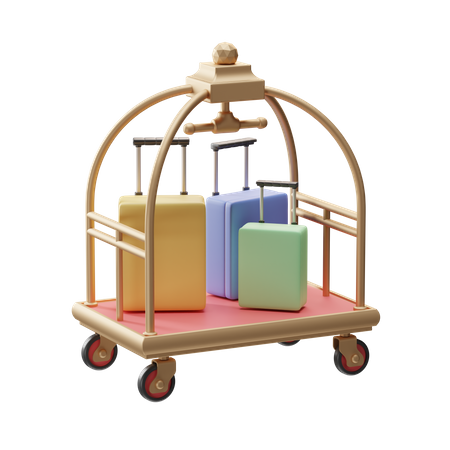 Luggage Dolly  3D Illustration