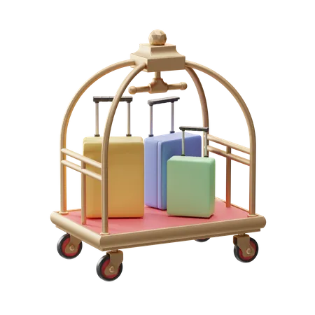 Luggage Dolly  3D Illustration