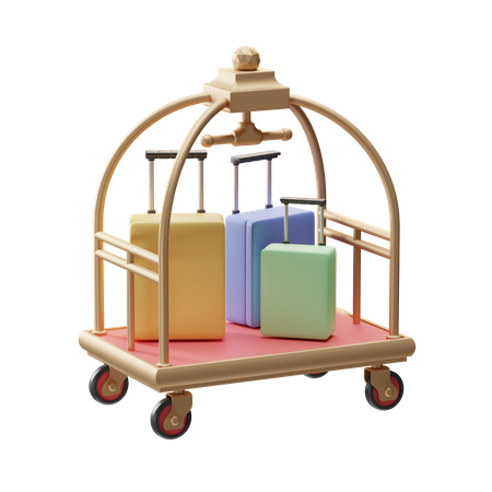 Luggage Dolly 3D Illustration