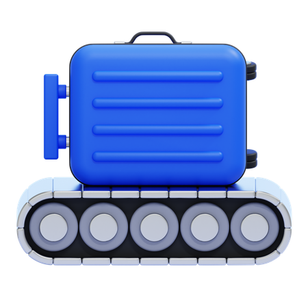 Luggage on Conveyor Belt  3D Icon