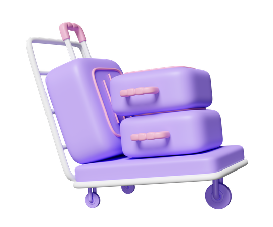 Luggage Trolley  3D Icon