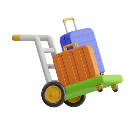 Luggage Trolley  3D Icon