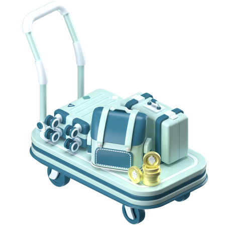 Luggage Trolley  3D Icon