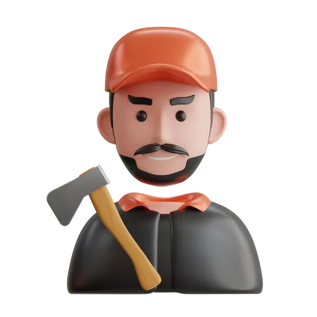 Lumberjack  3D Icon