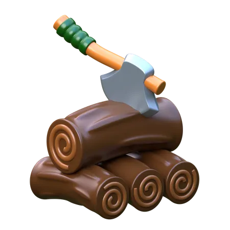 Lumberjack 3 D Camping Icon 3D Icon
