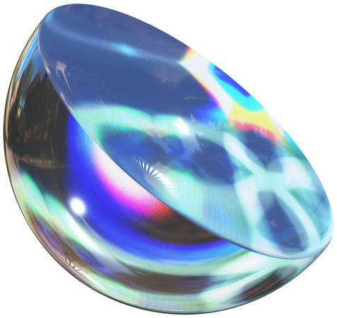 Luminous Transparent Hemisphere Shapes  3D Icon