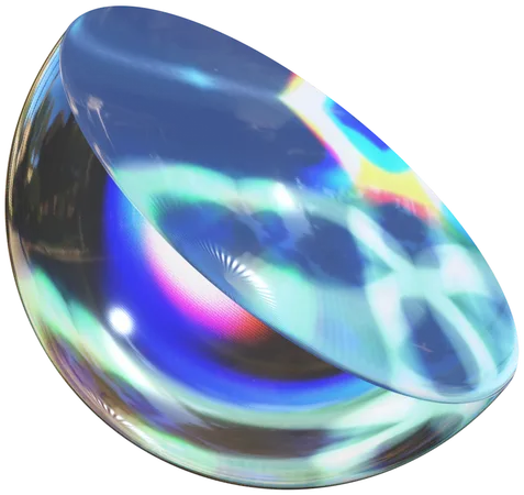 Luminous Transparent Hemisphere Shapes  3D Icon