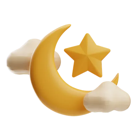 Luna creciente  3D Icon