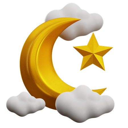 Luna creciente  3D Icon