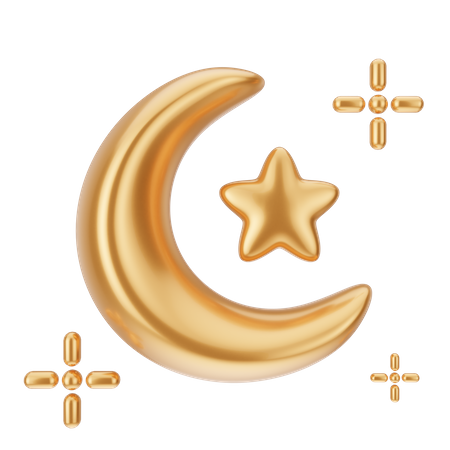 Luna creciente  3D Icon