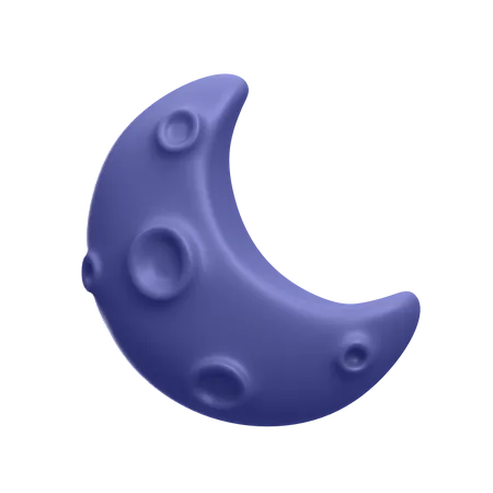 Luna creciente  3D Icon