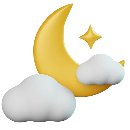 Luna creciente  3D Icon