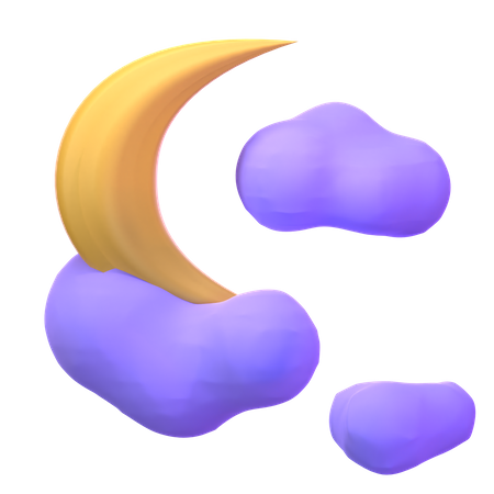 Luna creciente  3D Icon