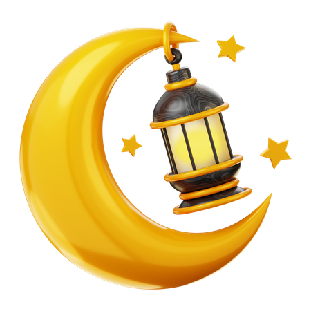 Luna creciente y luz  3D Icon