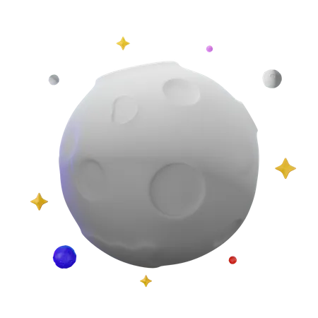 Luna llena  3D Icon