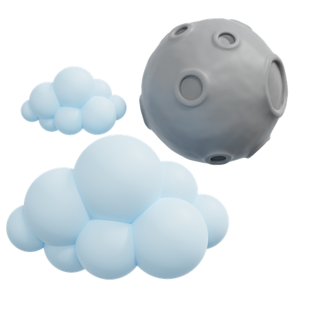 Nube de luna  3D Icon