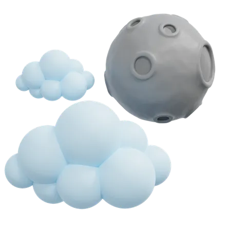 Nube de luna  3D Icon