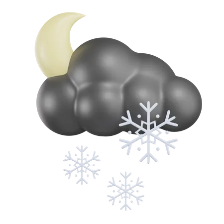 Luna nublado nieve lluvia  3D Icon