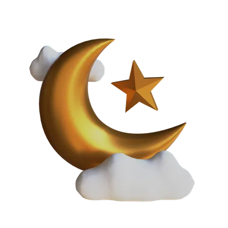 Luna y estrella  3D Icon