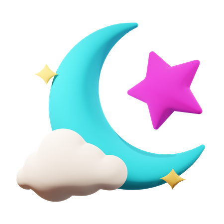 Luna y estrella  3D Icon