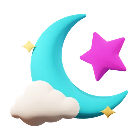 Luna y estrella  3D Icon