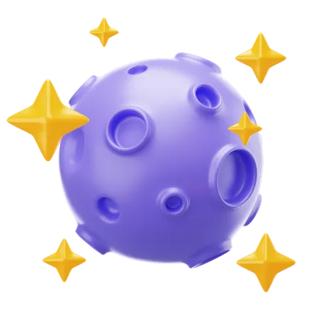 Luna y estrellas  3D Icon