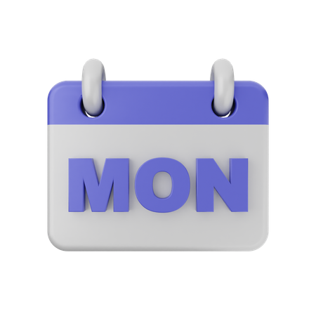 Calendrier du lundi  3D Icon