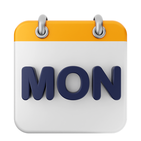 Calendrier du lundi  3D Icon