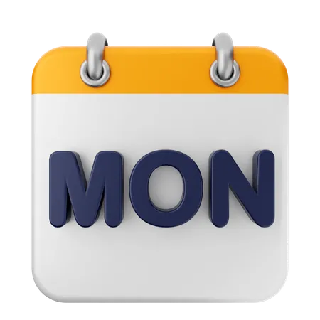 Calendrier du lundi  3D Icon