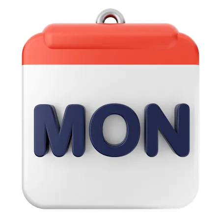 Calendrier du lundi  3D Icon