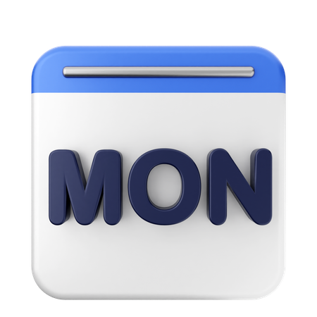 Calendrier du lundi  3D Icon