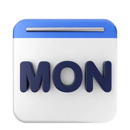 Calendrier du lundi  3D Icon