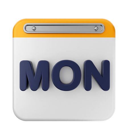 Calendrier du lundi  3D Icon