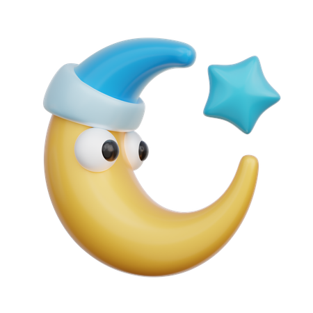 Lune avec étoile  3D Icon