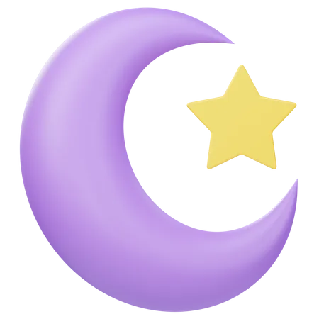 Lune et étoile  3D Icon