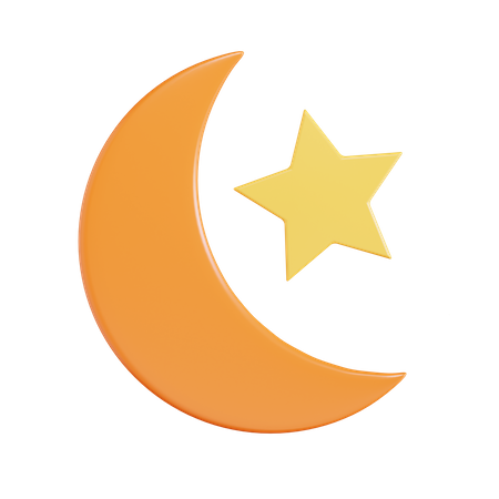 Lune et étoile  3D Icon
