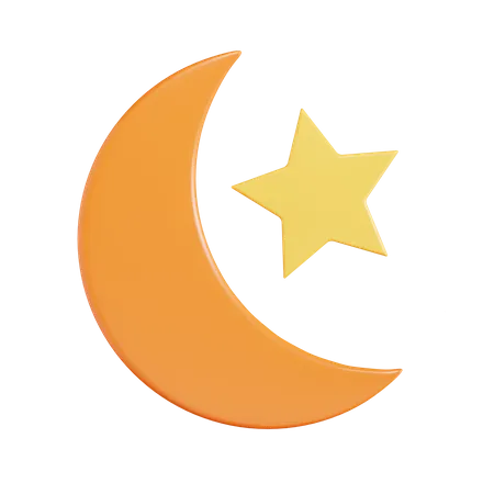 Lune et étoile  3D Icon