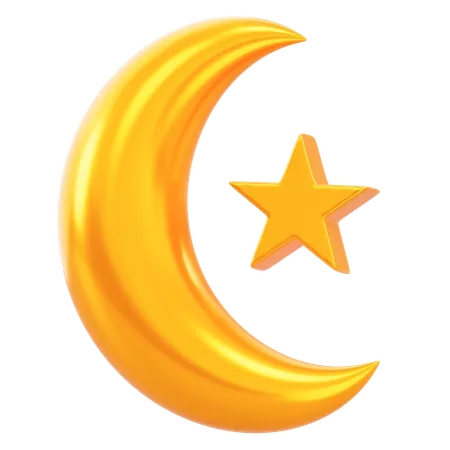 Lune et étoiles  3D Icon