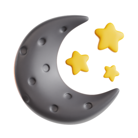 Lune et étoiles  3D Icon